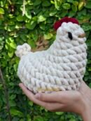 Handmade Crochet Chicken Plushie – Soft Farmhouse Stuffed Toy