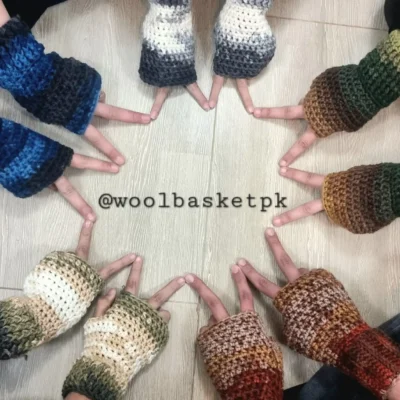 Crochet Fingerless Mittens One Pair