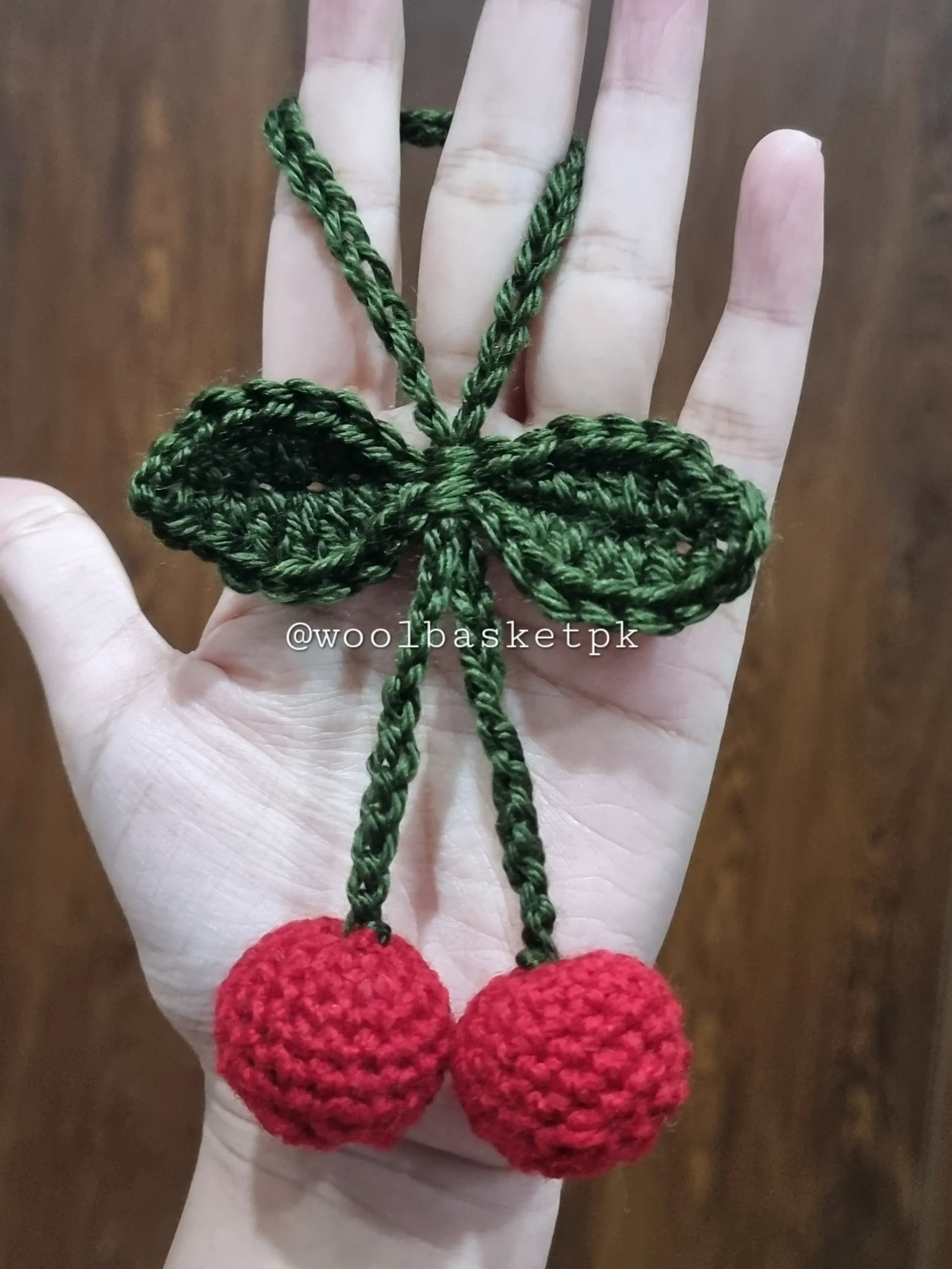 Crochet Cherry Bag Charm