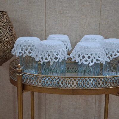 Handmade Crochet Glass Covers Set of 6 – Reusable Drink & Juice Covers
