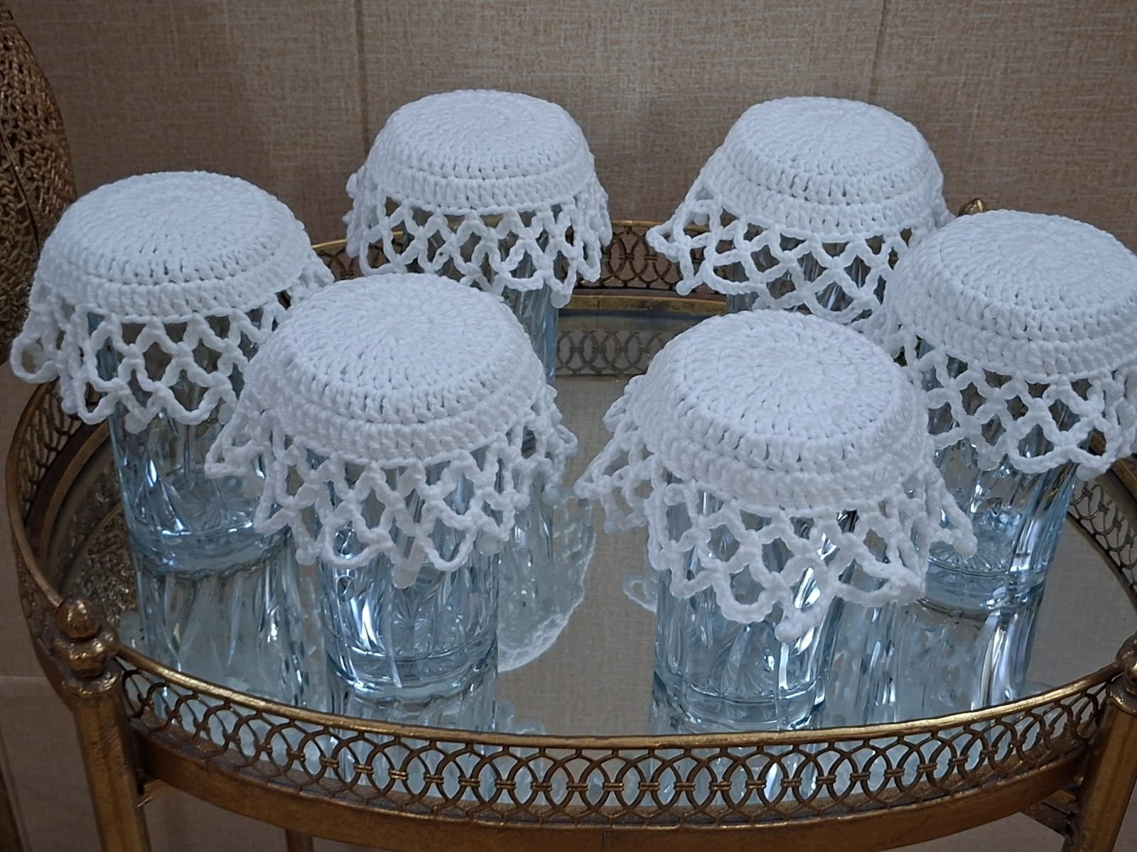 Crochet Glass Covers - Set of 6