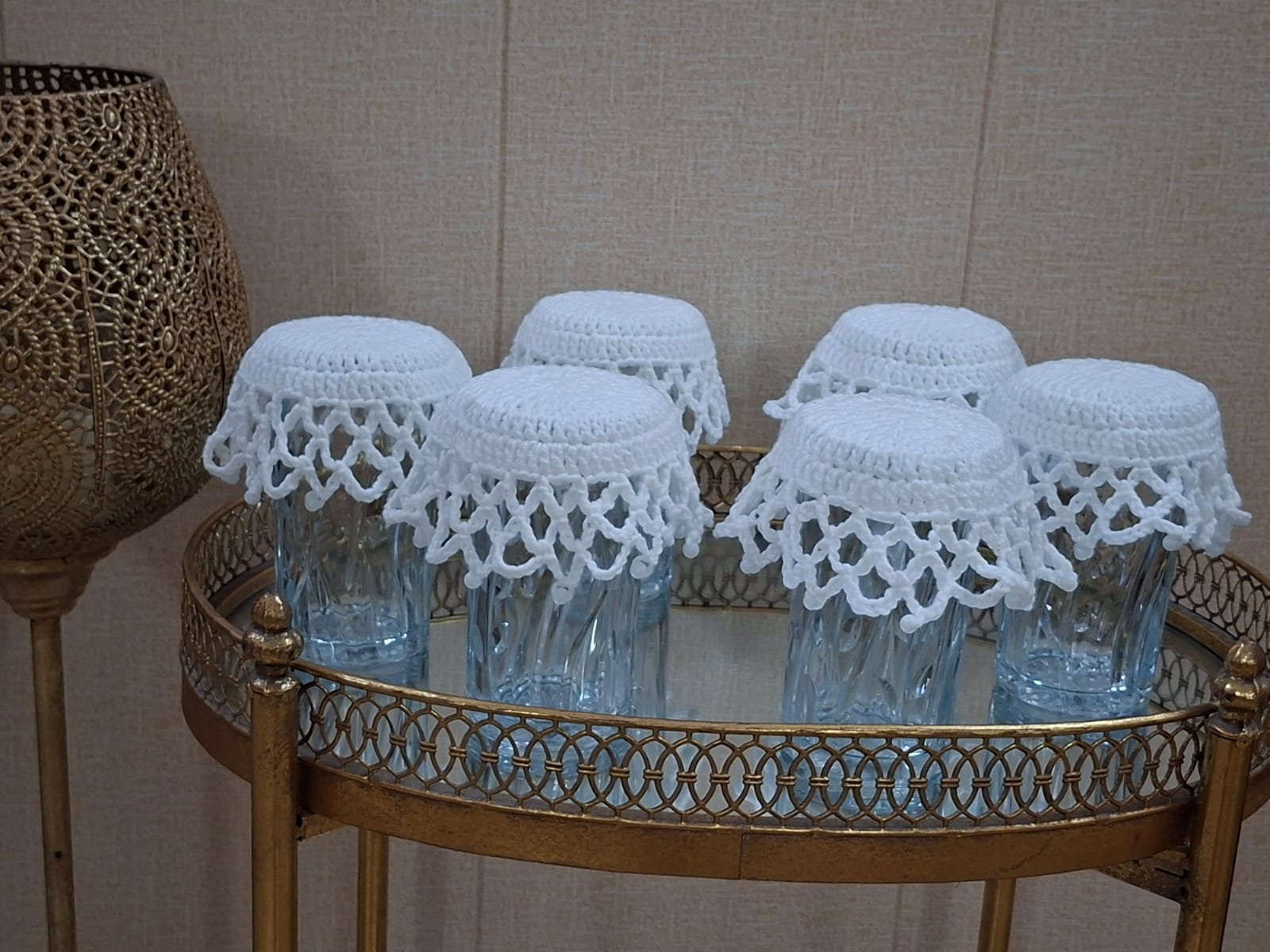 Crochet Glass Covers - Set of 6 - Image 2