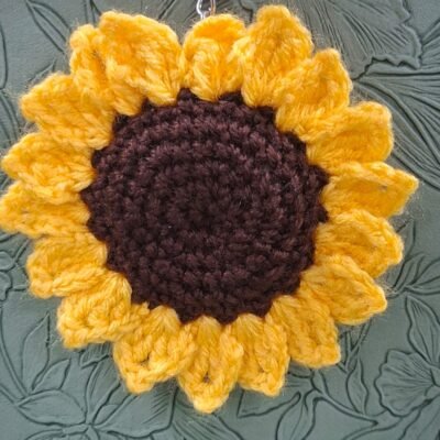 Crochet Sunflower Keychain