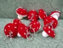 Crochet mushroom keychain