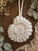 Handmade Crochet Shell Bag Charm – Cream Seashell Keychain