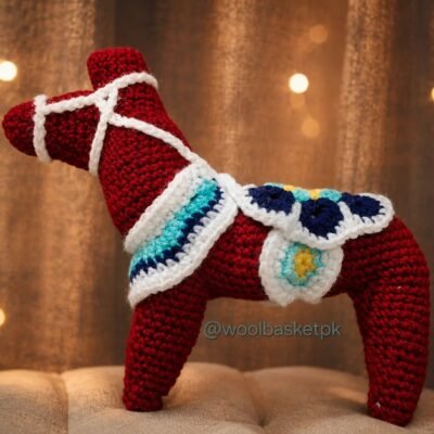 Crochet Dala Horse (Swedish Folk Horse) – Handmade Decorative Figurine