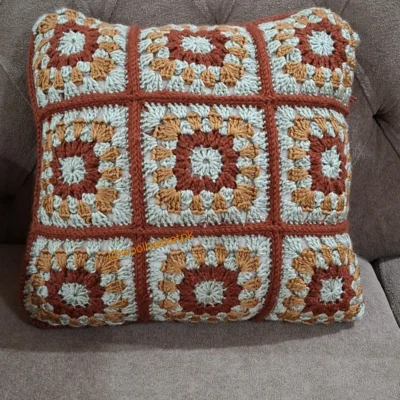 Crochet Handmade Granny Square Cushion Cover/Pillow