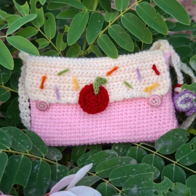 Cherry Sprinkle Crochet Mini Shoulder Bag
