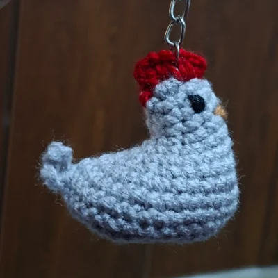 Crochet Chicken Bag Charm & Keychain