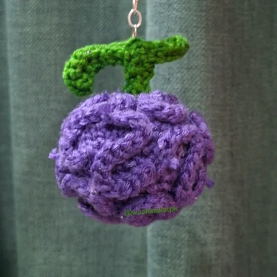 Crochet Devil Fruit Bag Charm – One Piece Inspired Handmade Keychain