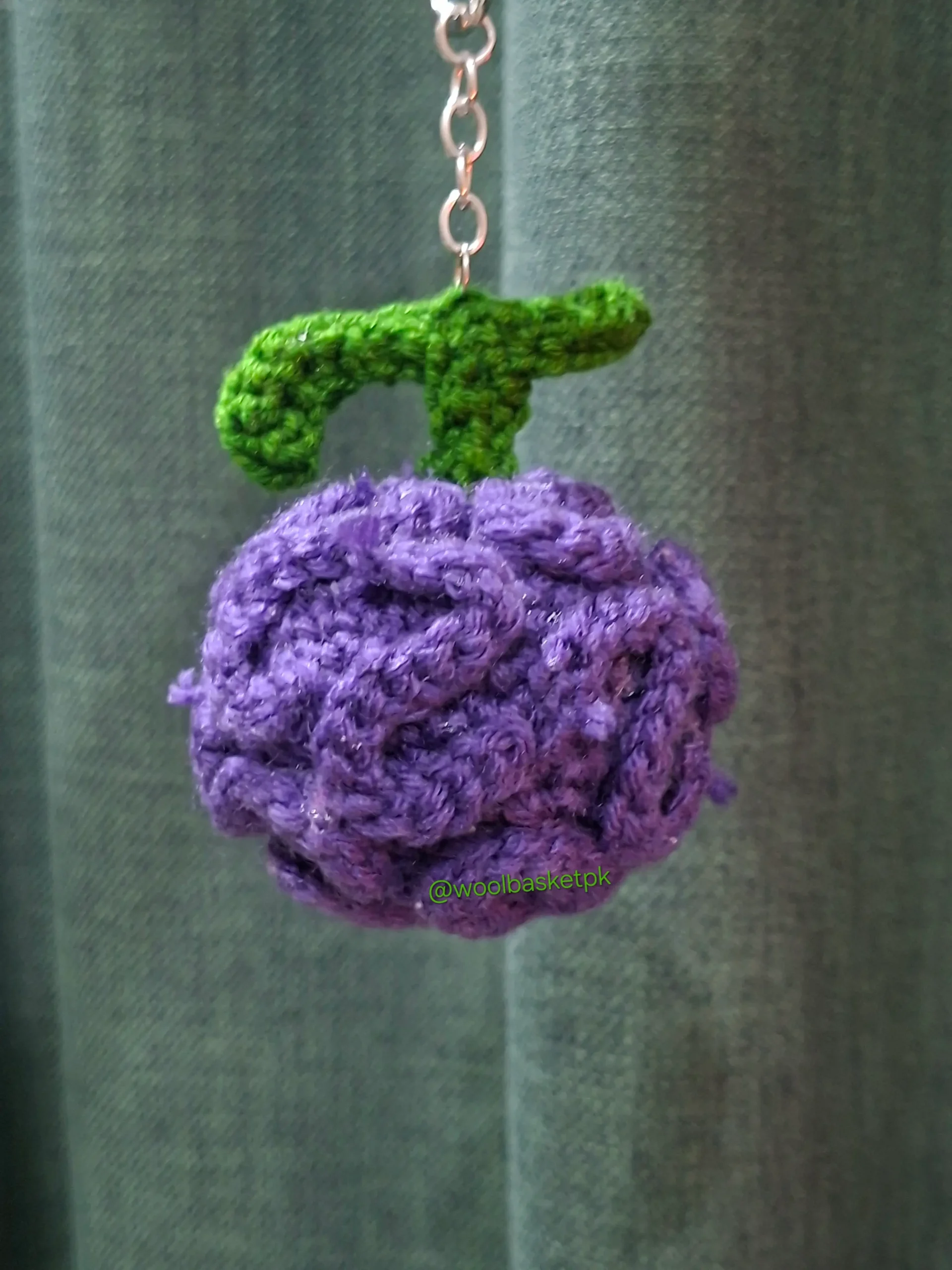 Crochet Devil Fruit Bag Charm – One Piece Inspired Handmade Keychain